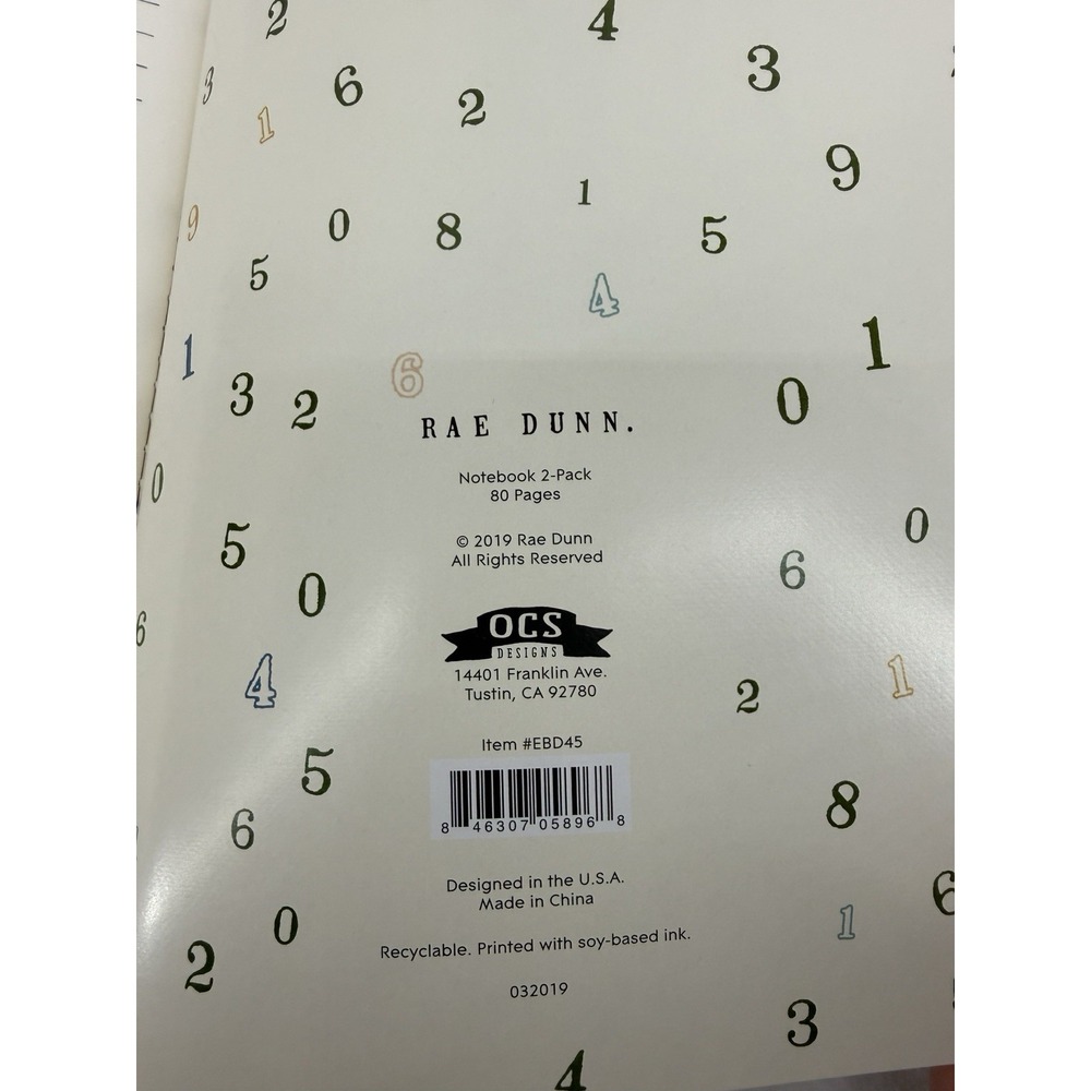 NWOT Rae Dunn 7.25" X 9.75" Soft Cover Bound Lined Notebook - Picture 3 of 6